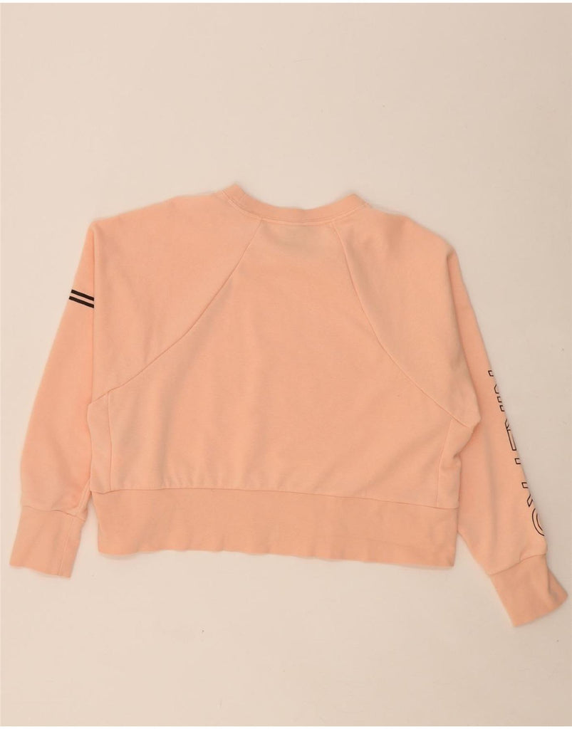 NIKE Womens Crop Graphic Sweatshirt Jumper UK 16 Large Pink Cotton Vintage Nike and Second-Hand Nike from Messina Hembry 