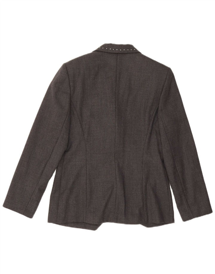 Pancaldi & B Offene Blazerjacke für Damen IT 46 Große graue Schurwolle