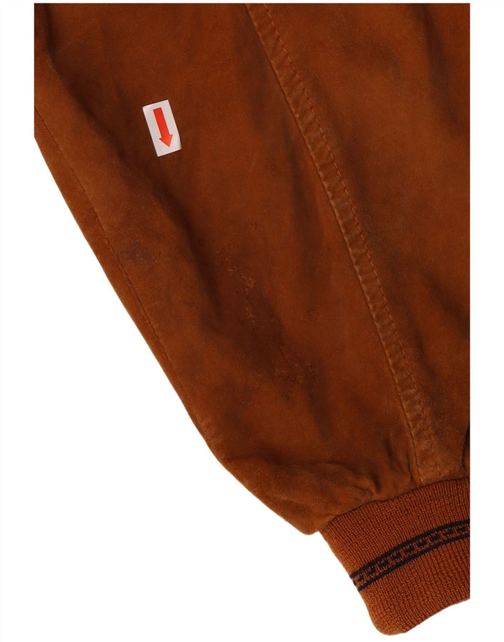 VINTAGE Herren Wildleder Bomberjacke IT 50 Großes braunes Leder