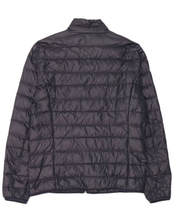 Armani Herren Grafik gepolsterte Jacke UK 44 2XL Marineblaues Nylon