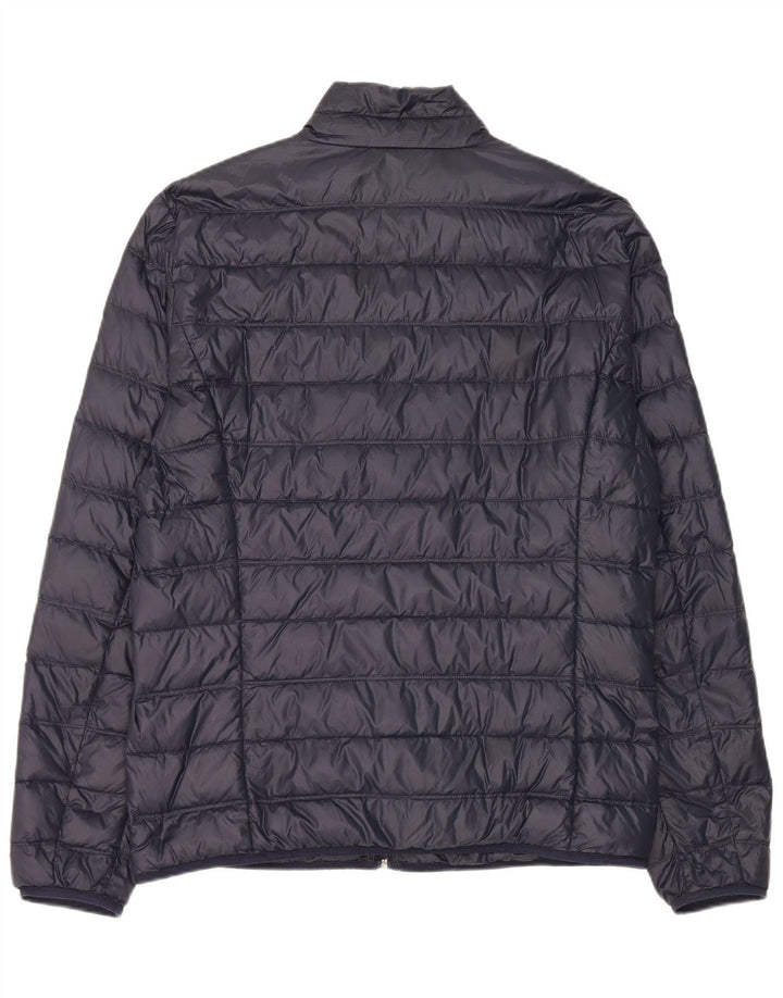 Armani Herren Grafik gepolsterte Jacke UK 44 2XL Marineblaues Nylon