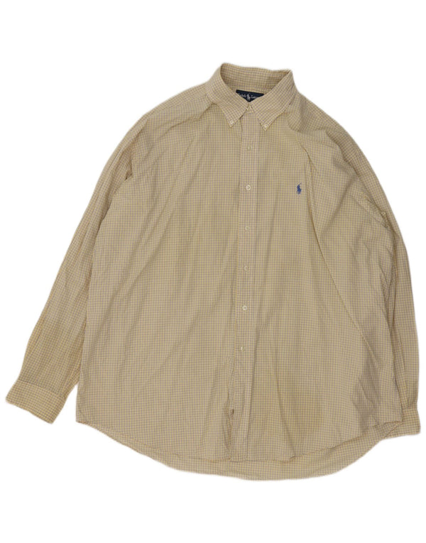 Ralph Lauren Herren Blake Loose Fit Hemd 2XL gelb kariert Baumwolle