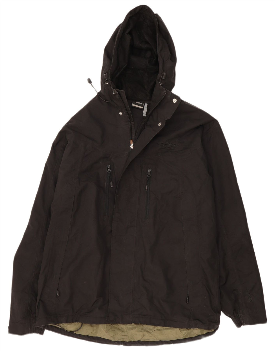 Umbro Herren-Windbreakerjacke mit Kapuze, UK 44 2XL, schwarzes Polyester