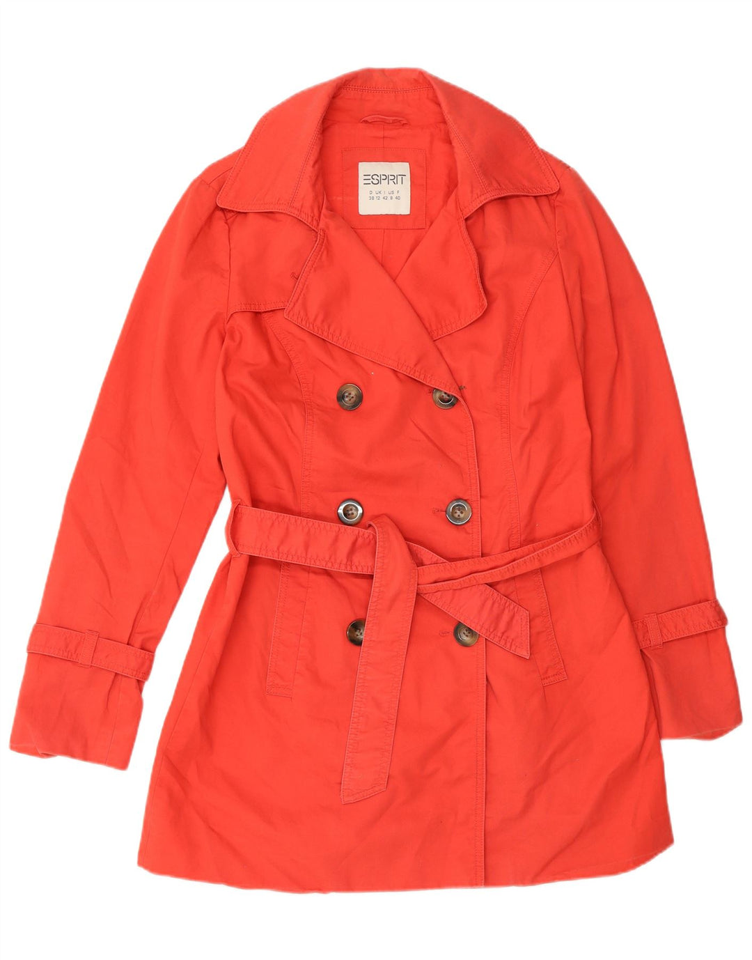 Esprit Damen Trenchcoat UK 12 Mittelrot