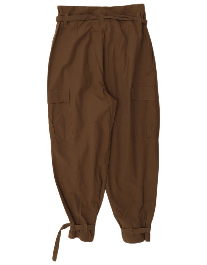 Zara Damen Cargohose mit Pegged, mittelgroß, W28, L26, Khaki, Polyester