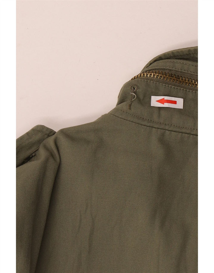 VINTAGE Herren Militärjacke UK 38 Medium Khaki Baumwolle