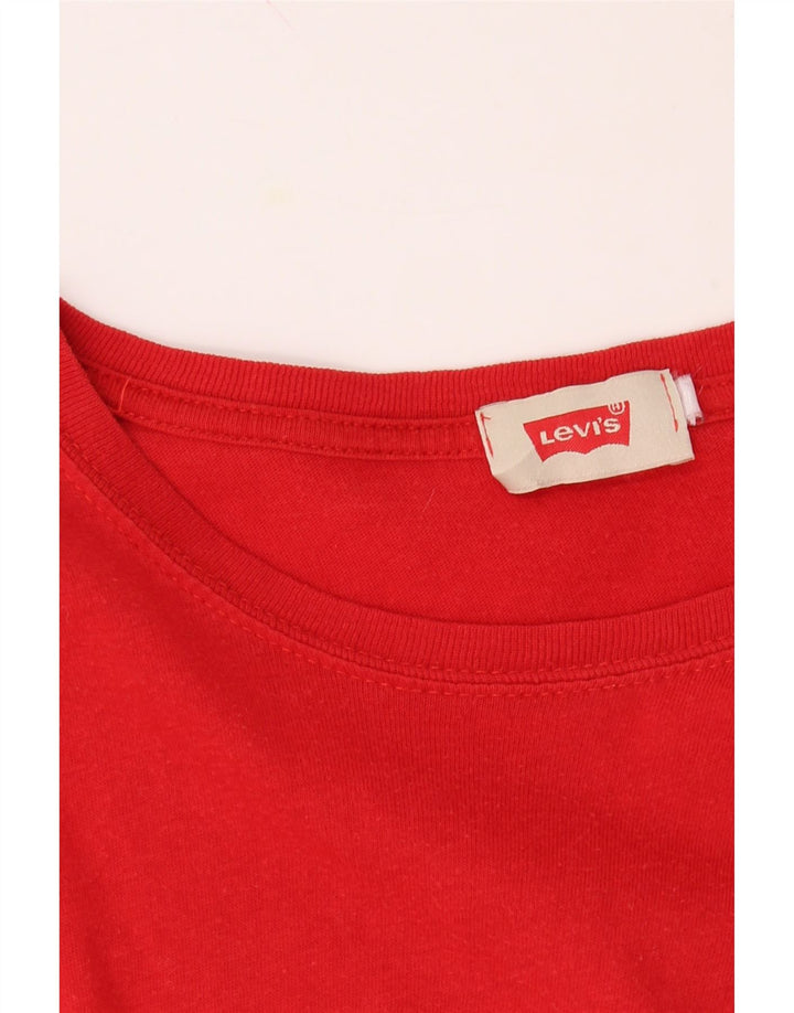 LEVI'S Womens Graphic T-Shirt Top UK 14 Large Red Vintage Levi's and Second-Hand Levi's from Messina Hembry 