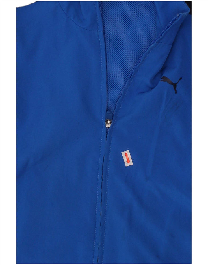 PUMA Jungen Grafik-Trainingsanzug-Top-Jacke, 7–8 Jahre, blauer Farbblock
