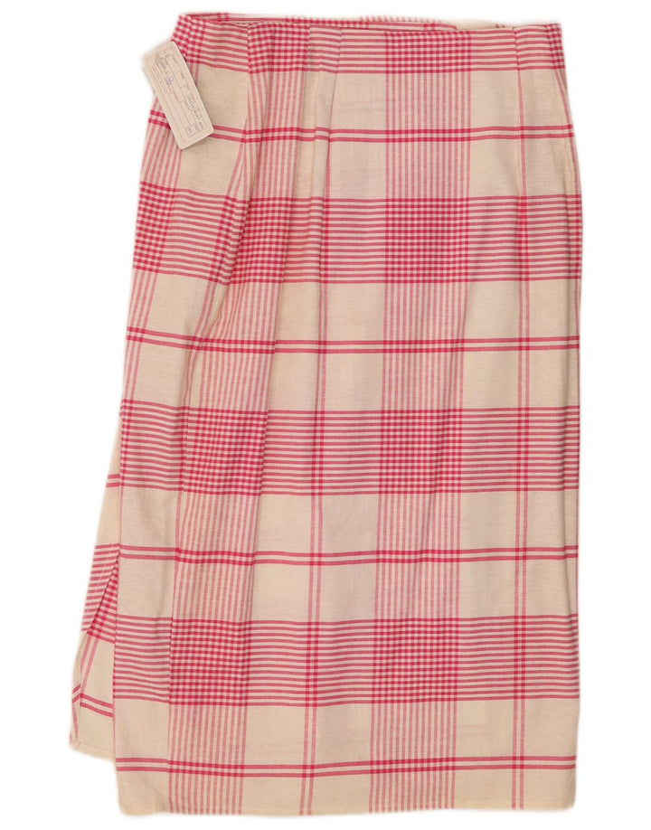 Touche Damen Wickelrock IT 46 Large W30 Rosa karierte Baumwolle