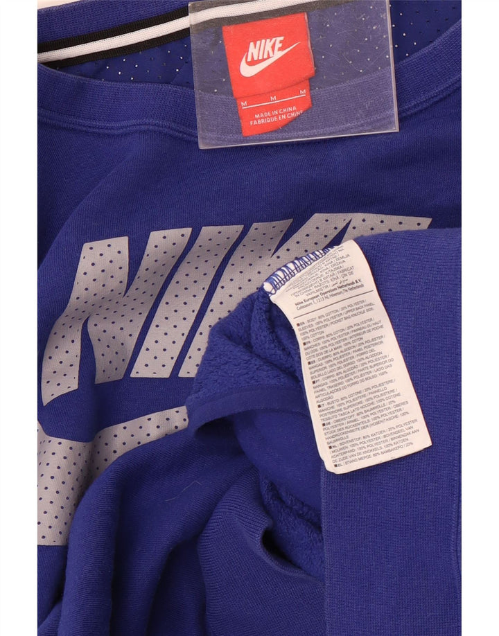 Nike Herren Grafik-Sweatshirt-Pullover aus mittelblauer Colourblock-Baumwolle