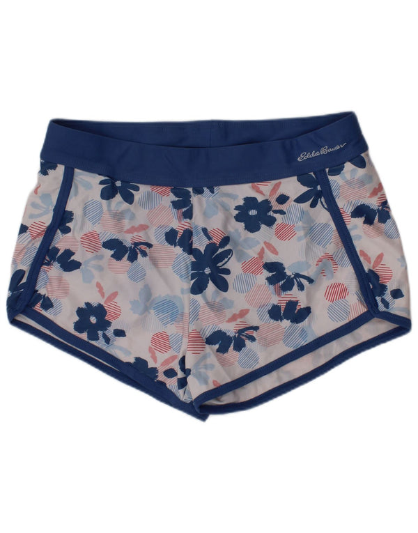 Eddie Bauer Mädchen-Badeshorts, 10–11 Jahre, mittelblaues Blumenmuster, Polyester