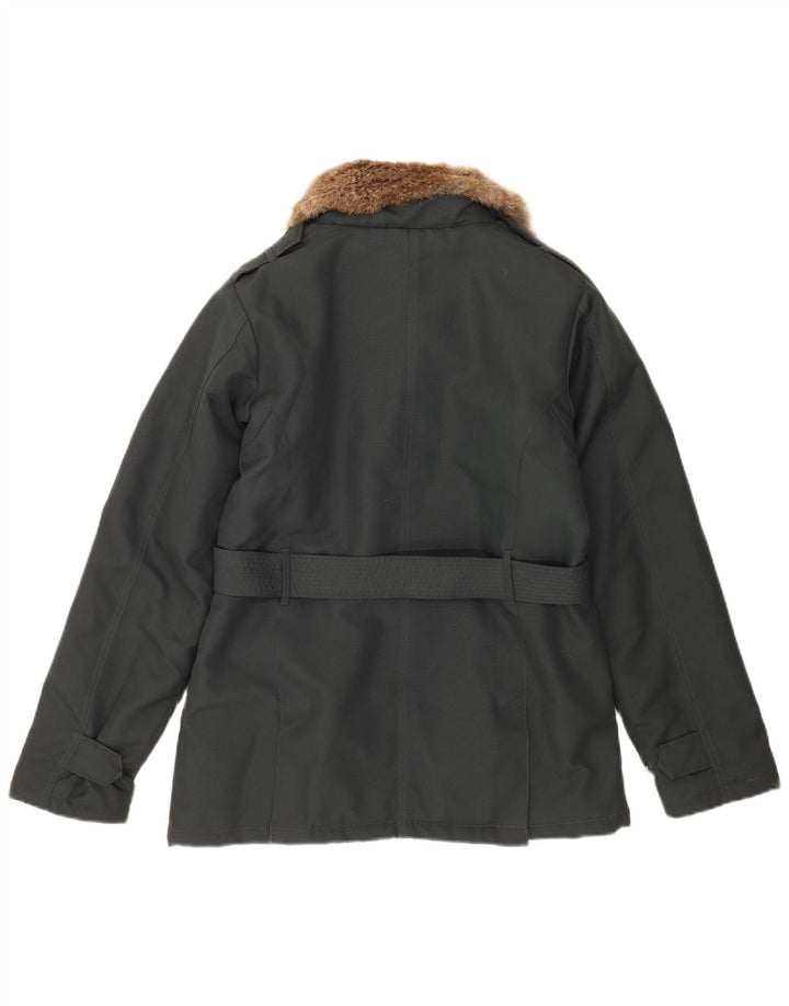 Woolrich Damen Utility-Jacke UK 14 Mittelgraues Nylon