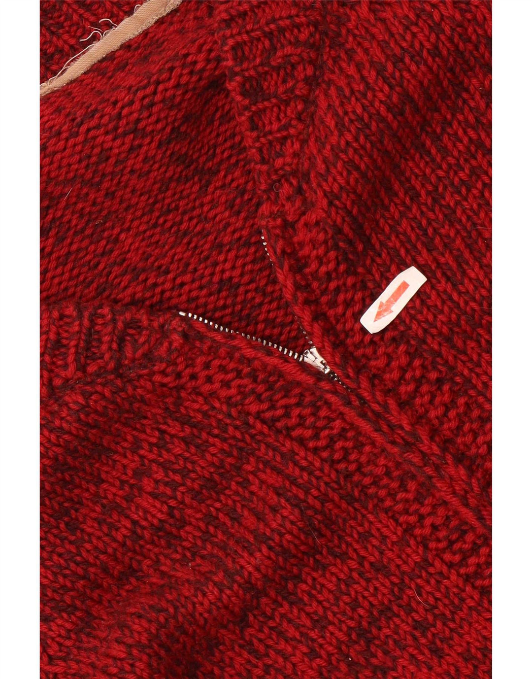 Vintage Herren Cardigan Pullover Mittelrot meliert