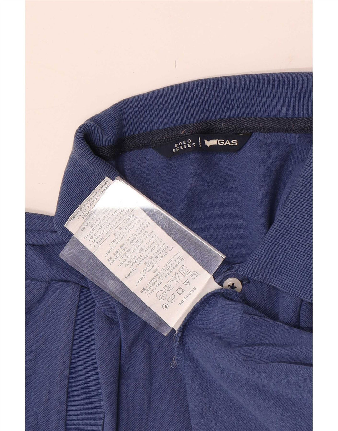 Gas Herren-Poloshirt, kleine blaue Baumwolle