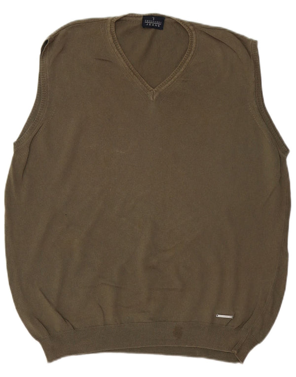 TRUSSARDI Herren Weste Tank Top Medium Khaki
