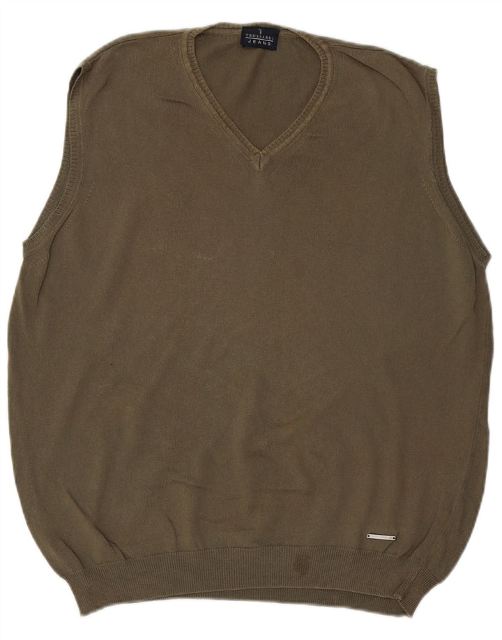 TRUSSARDI Herren Weste Tank Top Medium Khaki