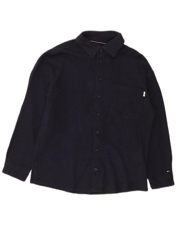 Tommy Hilfiger Herren-Flanellhemd, klein, marineblau, Baumwolle