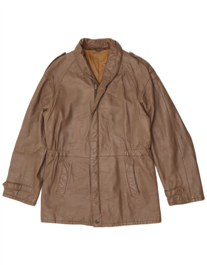 Benini Damen Militärlederjacke IT 48 XL Grau