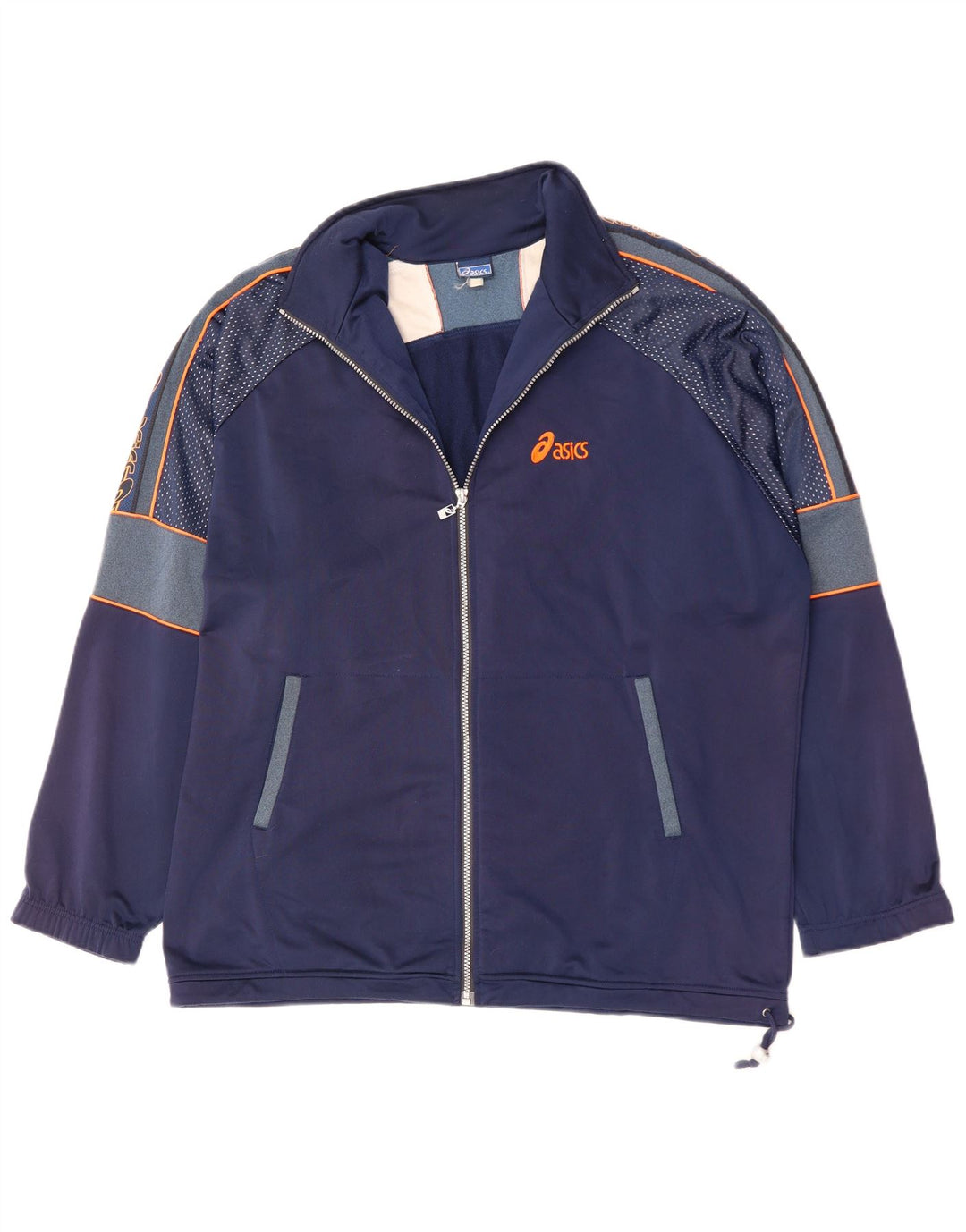 ASICS Herren-Trainingsanzug mit grafischem Oberteil, 2XL, Marineblau, Polyester