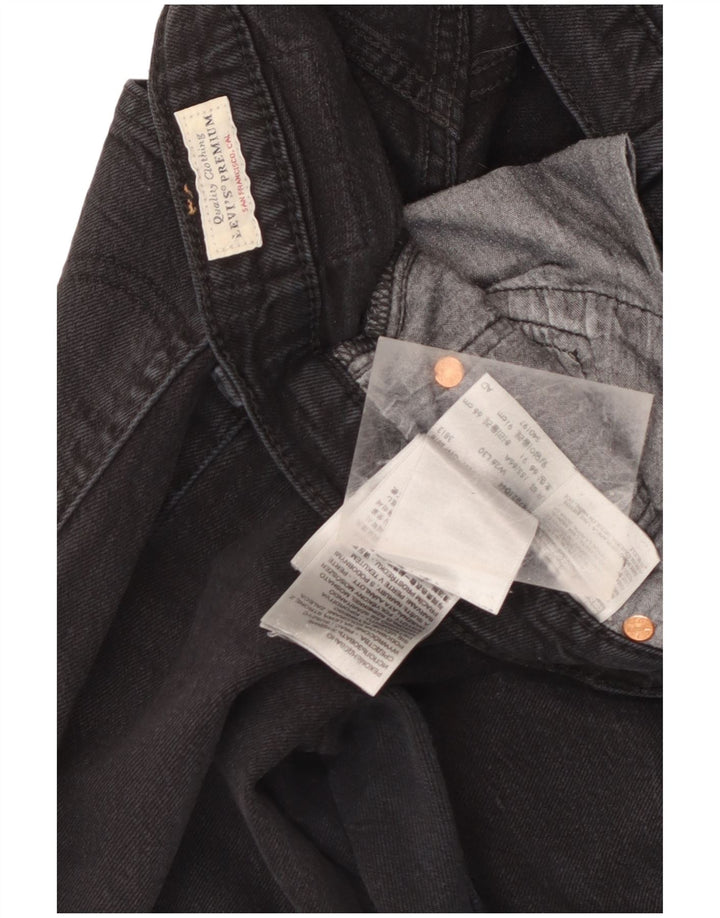 Levi's Herren 501 Straight Jeans W26 L30 Schwarze Baumwolle