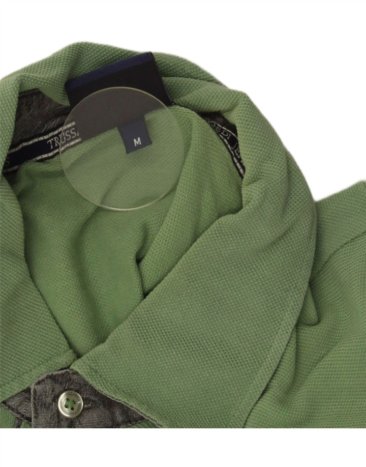 Trussardi Jeans Herren-Poloshirt aus mittelgrüner Baumwolle