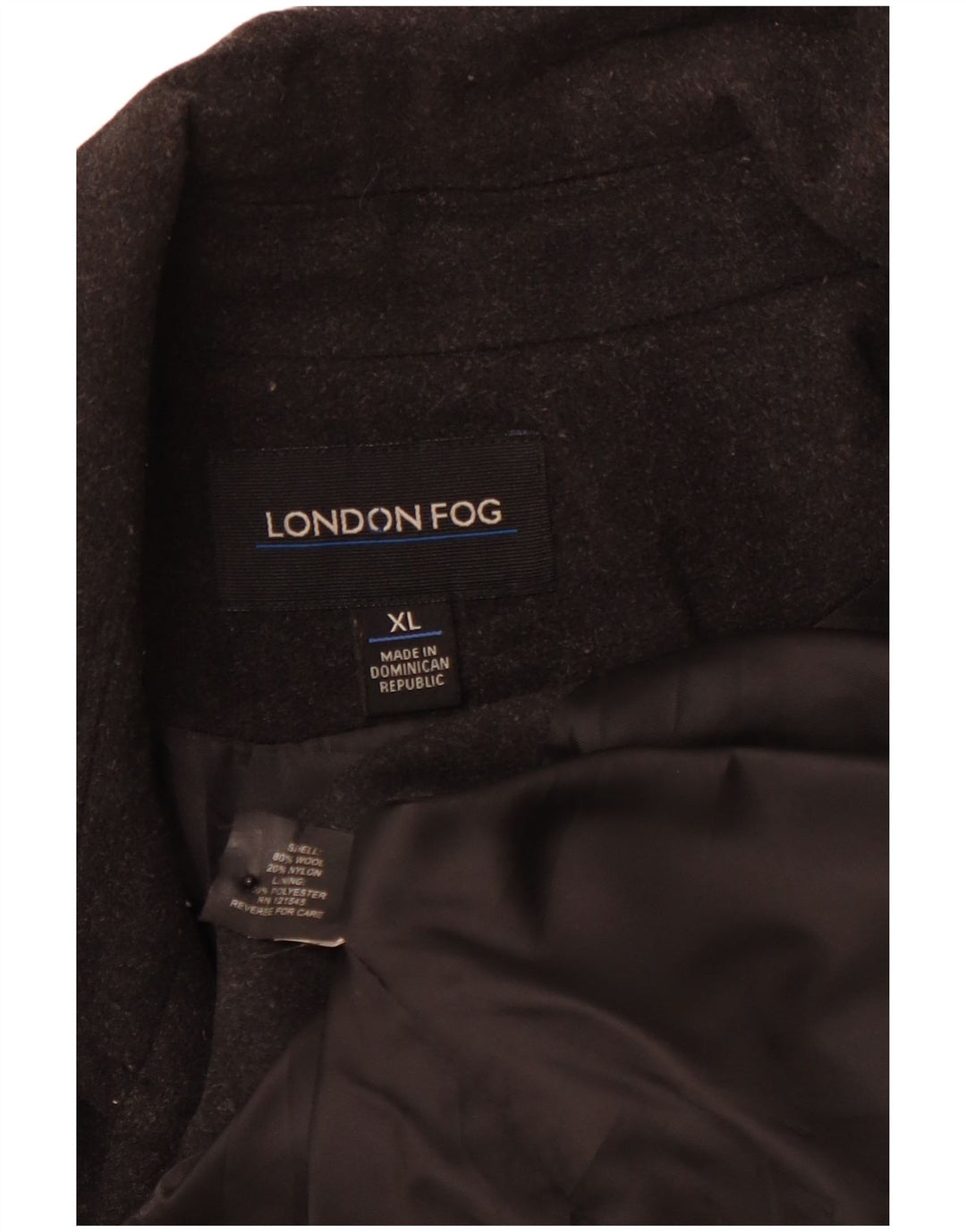 LONDON FOG Damen Pea Coat UK 18 XL Schwarze Wolle