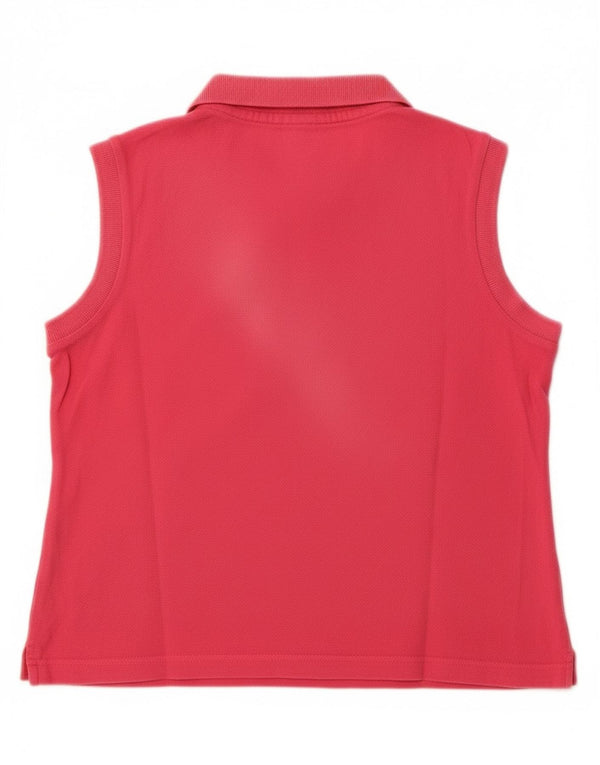 Diadora Damen Crop Ärmelloses Poloshirt IT 42 Mittelrosa Baumwolle