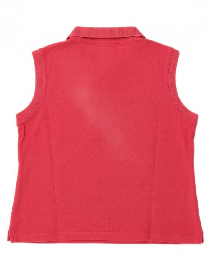 Diadora Damen Crop Ärmelloses Poloshirt IT 42 Mittelrosa Baumwolle