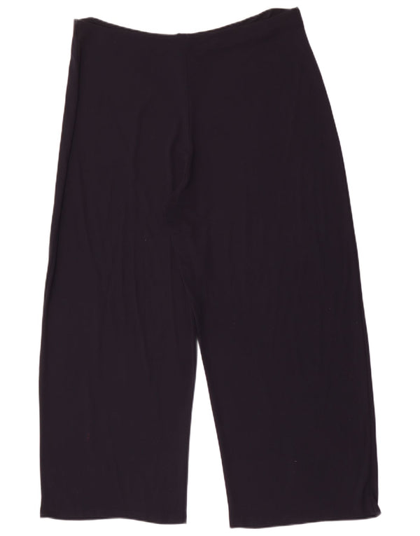 Marks & Spencer Damen-Hose mit weitem Bein, kurz geschnitten, UK 18, XL, W32, L25, Marineblau