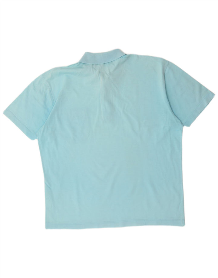 VINTAGE Herren-Poloshirt aus mittelblauer Baumwolle
