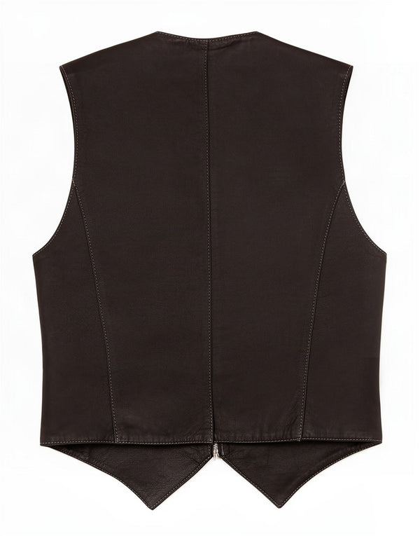 Jeanseria Del Corso Damen Lederweste UK 12 Medium Schwarz