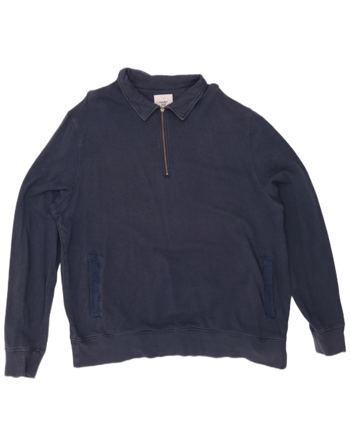 WHITE STUFF Herren-Sweatshirt mit Rollkragen, 2XL, Marineblau, Baumwolle
