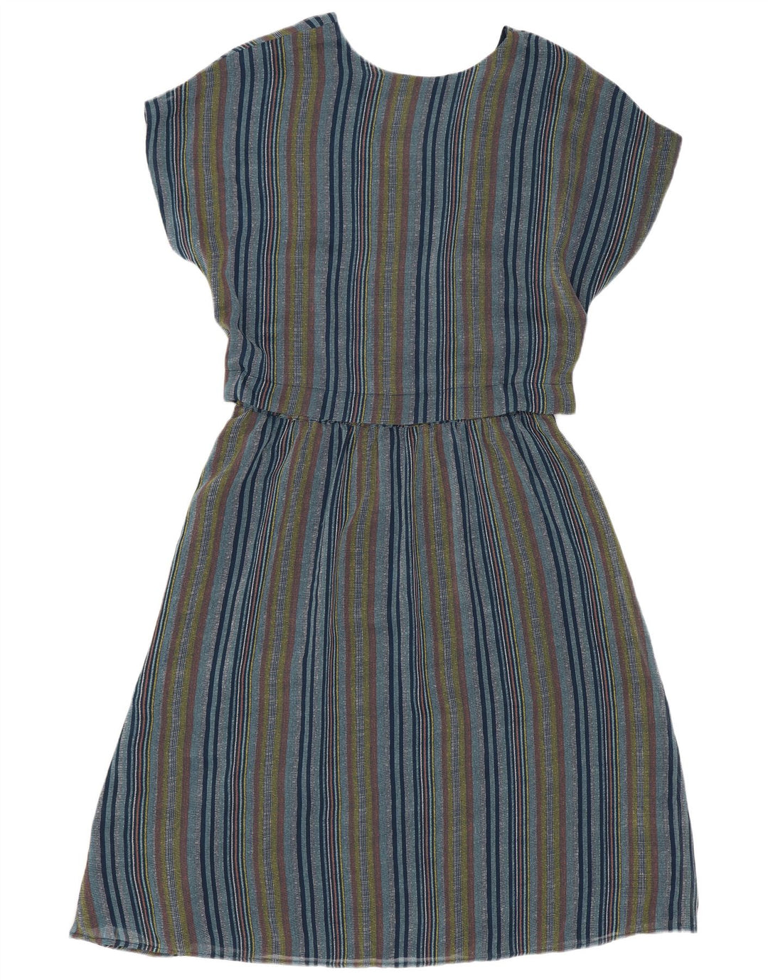 Ichi Damen-A-Linien-Kleid, UK 14, mittelblau gestreift, Polyester