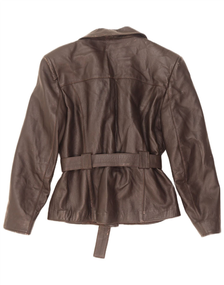 Vintage Damen Lederjacke UK 10 Klein Braun