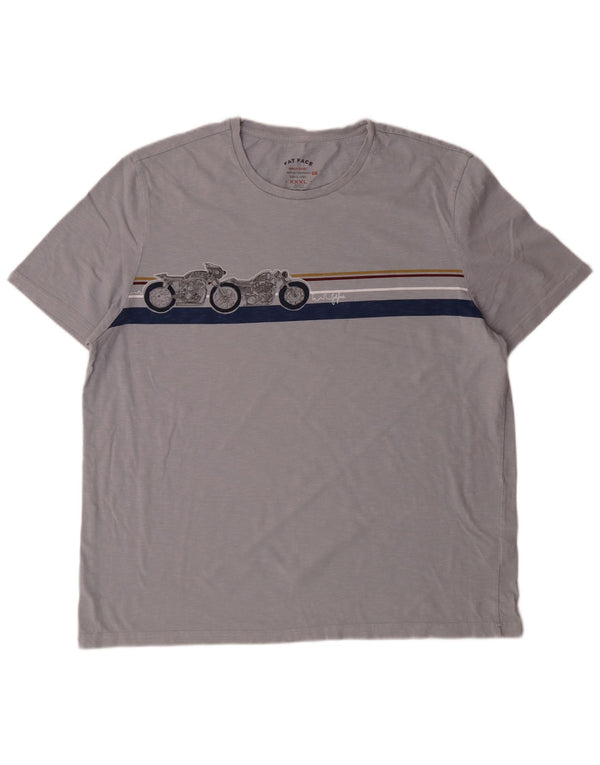 Fat Face Damen Grafik T-Shirt Top 3XL Grau Baumwolle Motorrad
