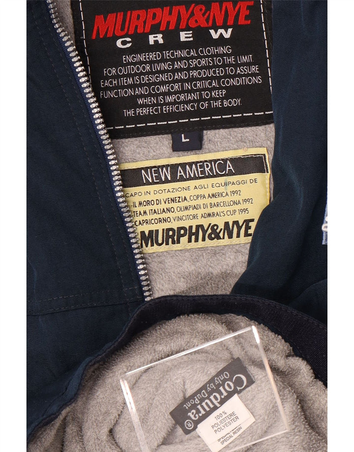 MURPHY & NYE Herren-Bomberjacke mit Grafik, UK 40, Größe L, Marineblau, Polyester