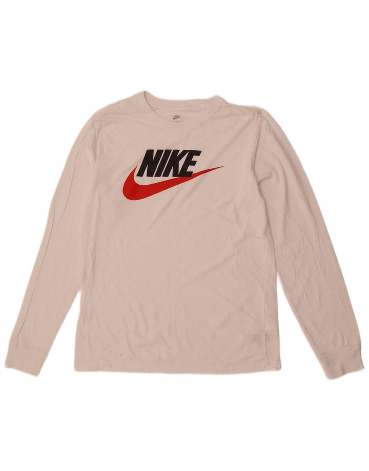 Nike Herren-Grafikoberteil mit langen Ärmeln, mittelweiße Baumwolle