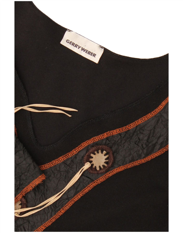 Gerry Weber Damen Blusenoberteil UK 16 Large Schwarz Colourblock