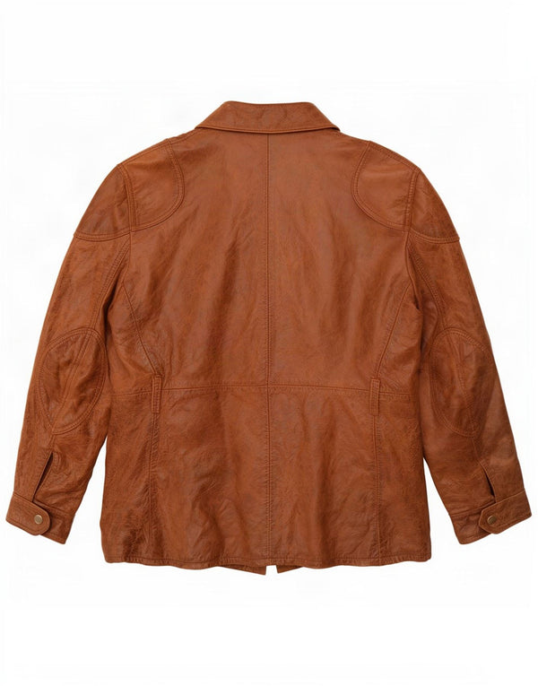 Vintage Herren-Leder-Utility-Jacke IT 54 2XL Braun