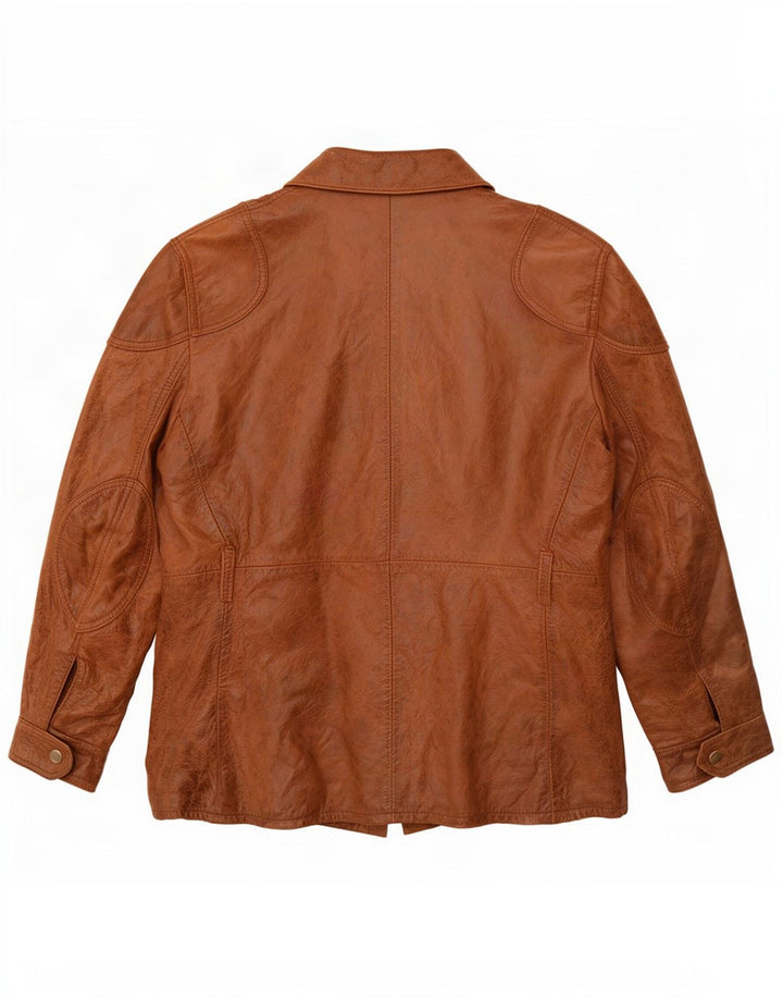 Vintage Herren-Leder-Utility-Jacke IT 54 2XL Braun