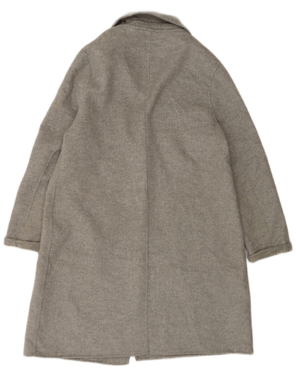 John Lewis Damen Übergroßer Mantel UK 8 Small Graues Fischgrätenmuster aus Polyester