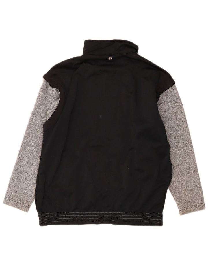 Champion Jungen-Trainingsanzug-Top-Jacke, 13–14 Jahre, schwarzes Farbblock-Polyester
