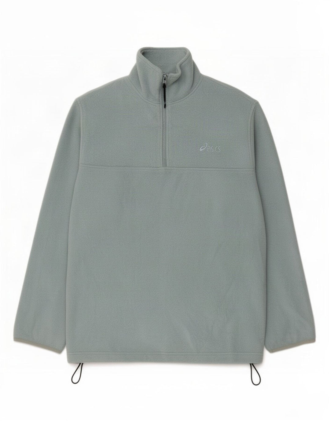 Asics Herren-Fleecepullover mit Reißverschluss am Hals, mittelblaues Polyester