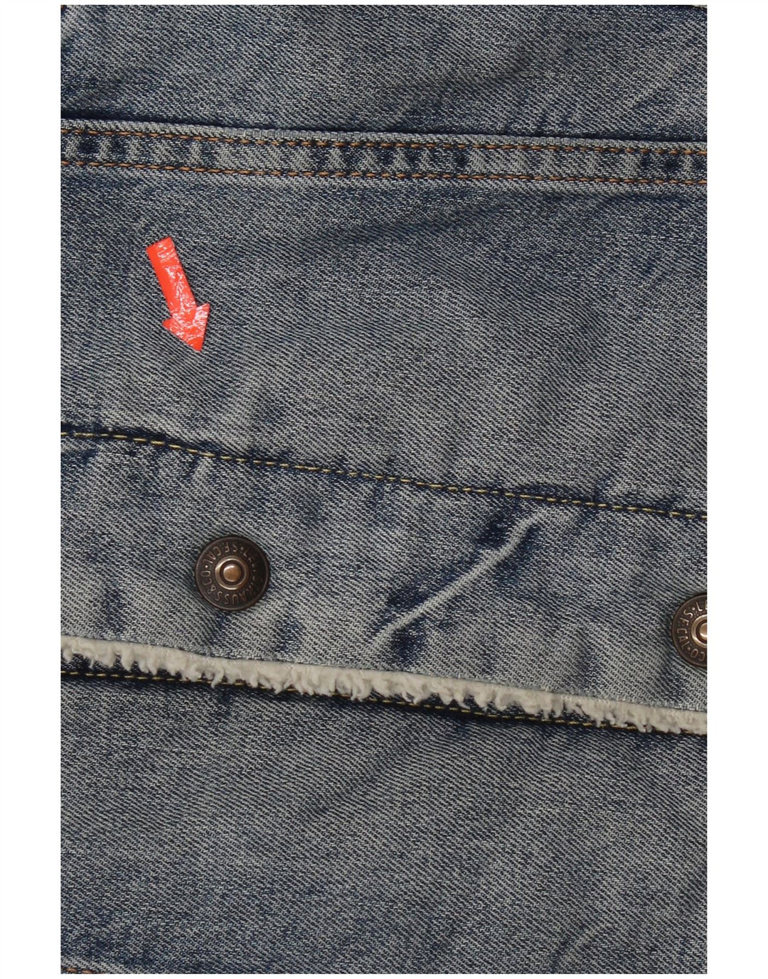 Levi's Herren Sherpa Jeansjacke UK 36 Small Blaue Baumwolle