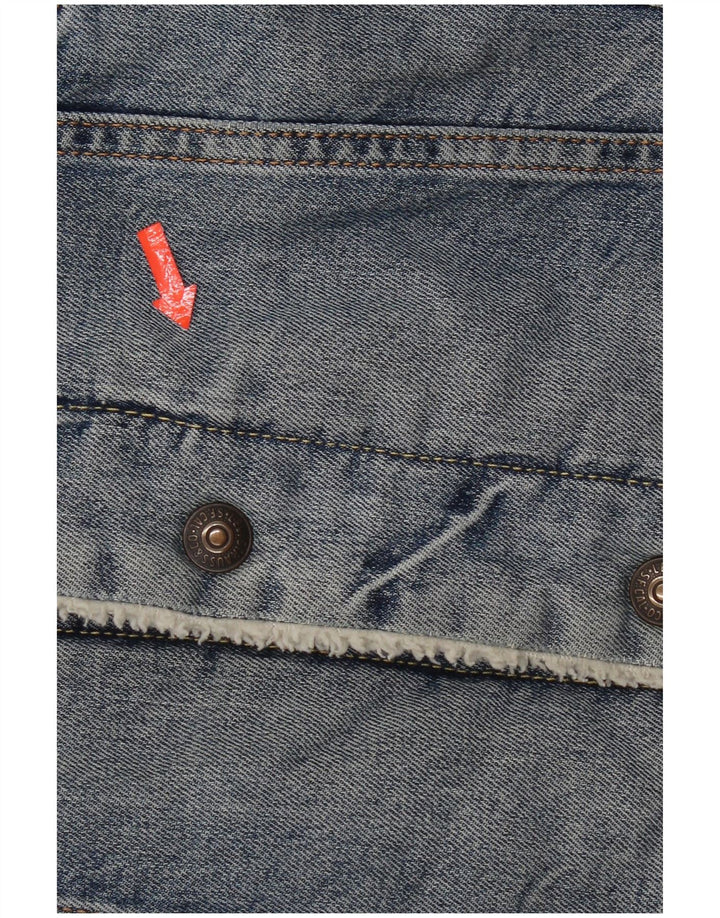 Levi's Herren Sherpa Jeansjacke UK 36 Small Blaue Baumwolle