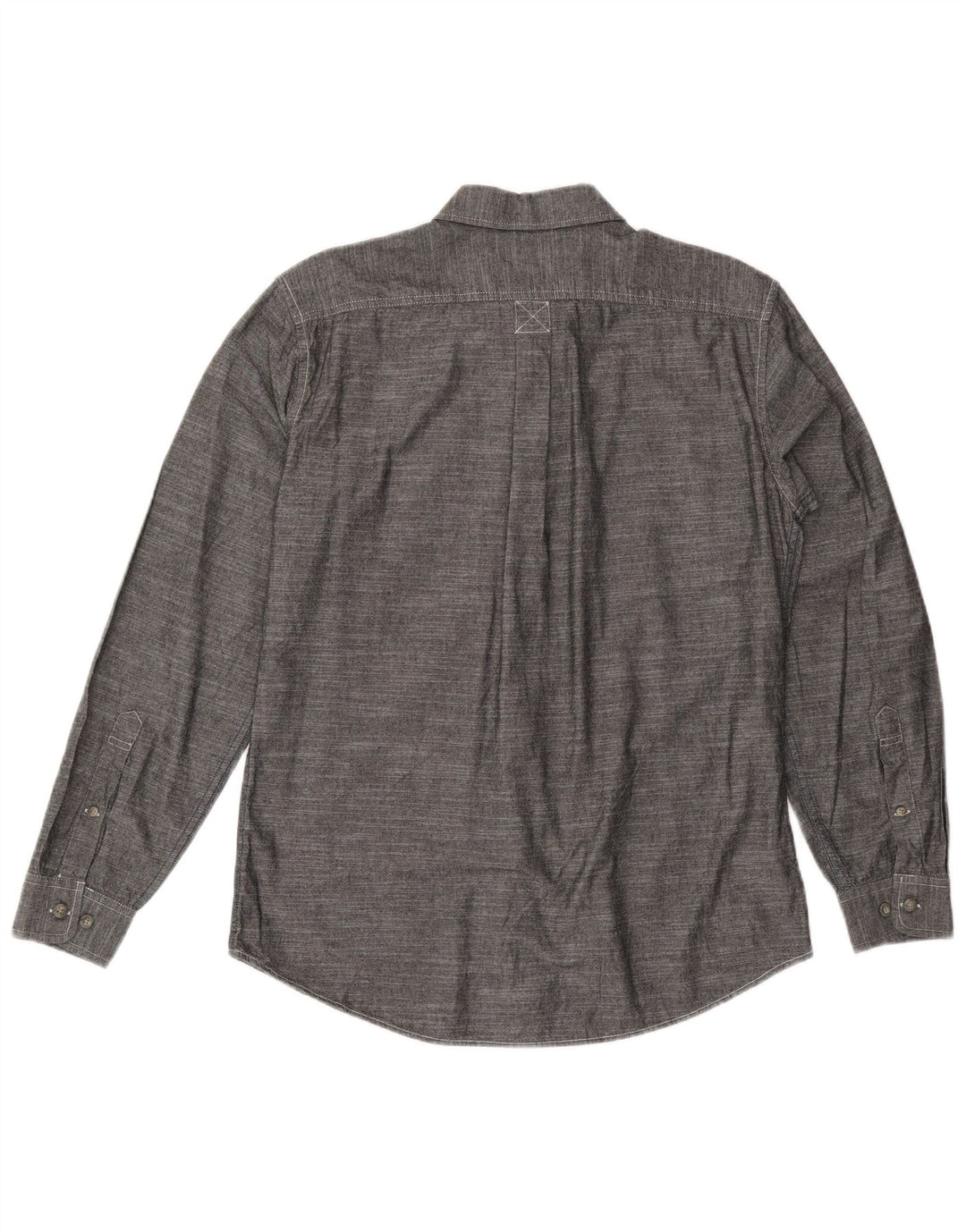 EDDIE BAUER Herren-Hemd mit klassischer Passform, mittelgraue Baumwolle