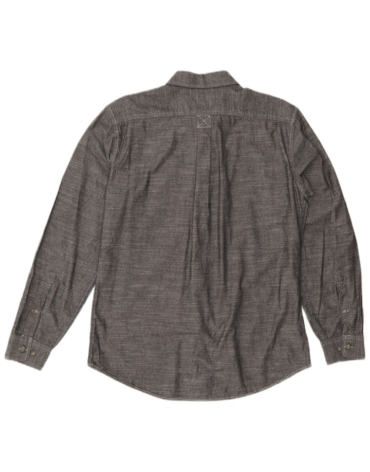 EDDIE BAUER Herren-Hemd mit klassischer Passform, mittelgraue Baumwolle