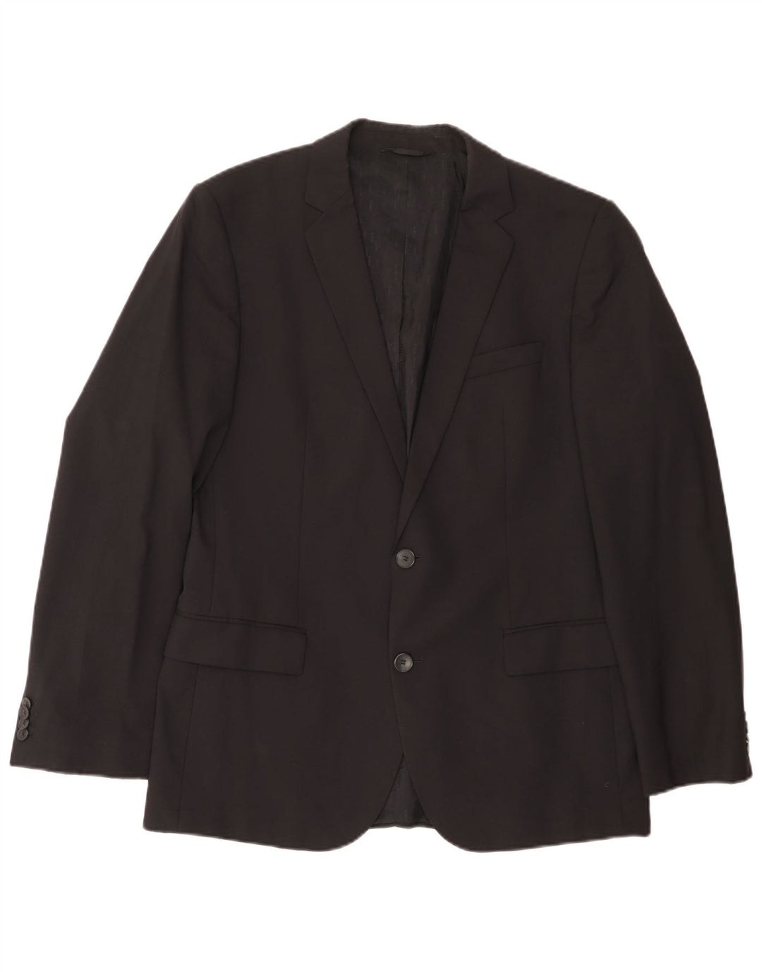 Hugo Boss Herren-Blazer mit 2 Knöpfen, EU 50, große schwarze Wolle