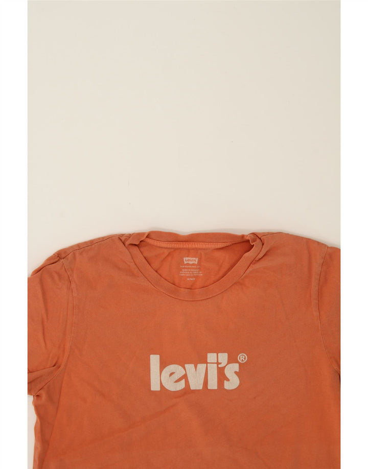 LEVI'S Womens Graphic T-Shirt Top UK 14 Medium Pink Cotton Vintage Levi's and Second-Hand Levi's from Messina Hembry 