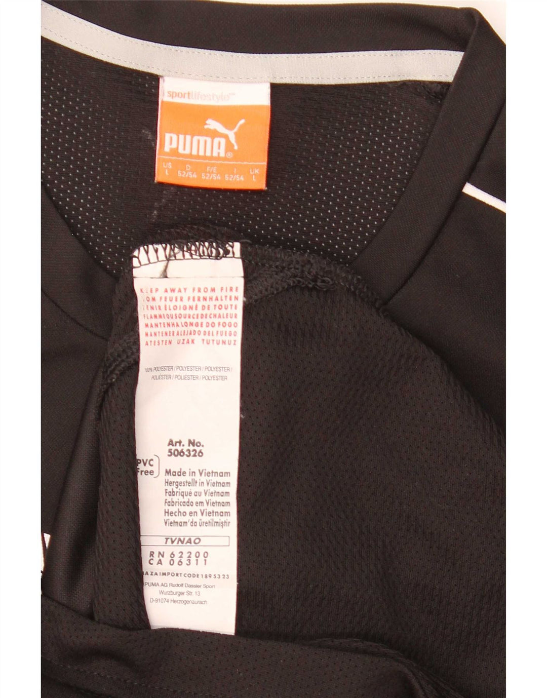 Puma Herren-T-Shirt mit Grafik, groß, aus schwarzem Polyester